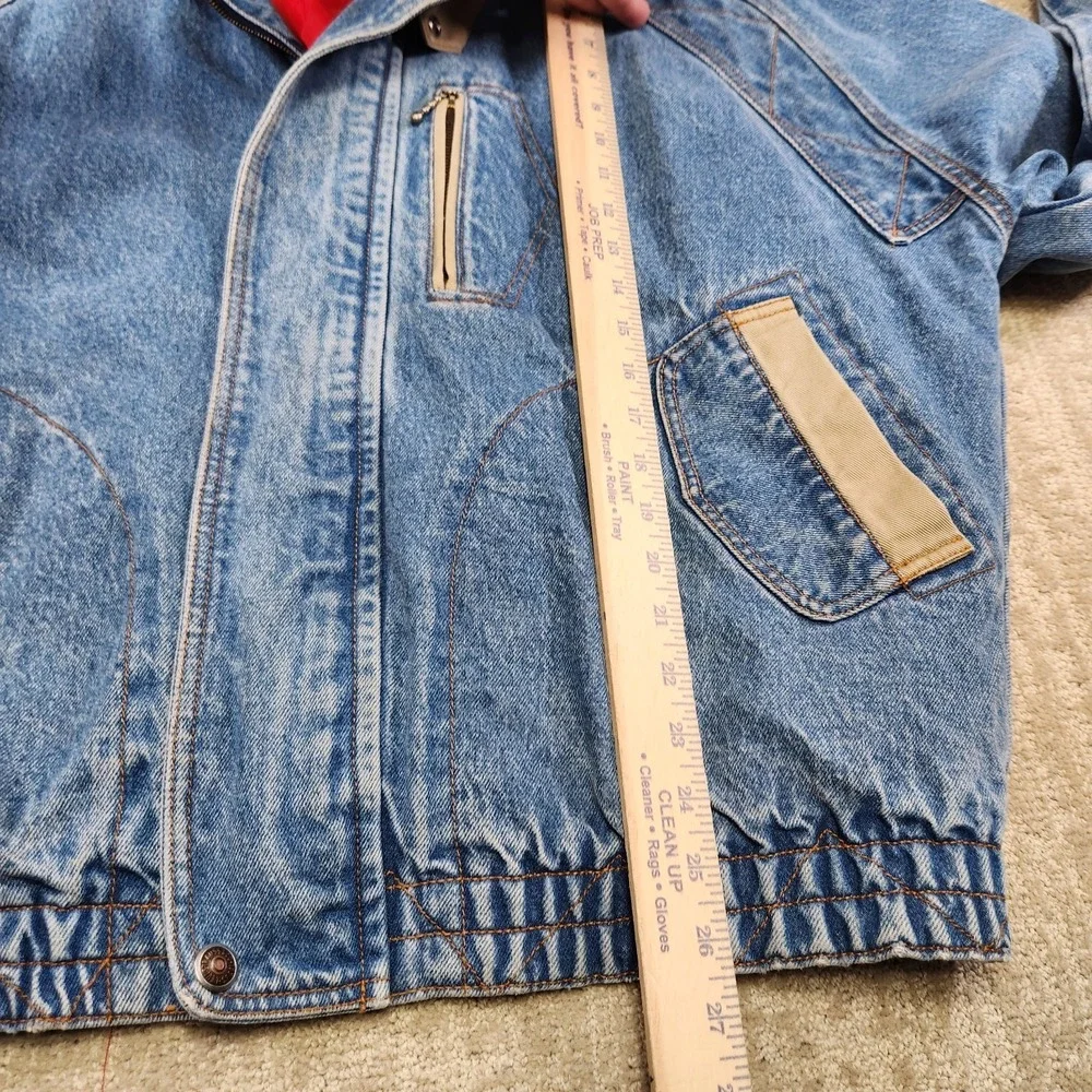 Vintage Levis Silvertab Jacket Men Medium Denim Chinstrap Bomber Insulated